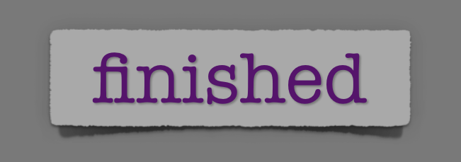 lenten journal: finished