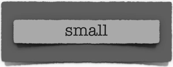 lenten journal: small